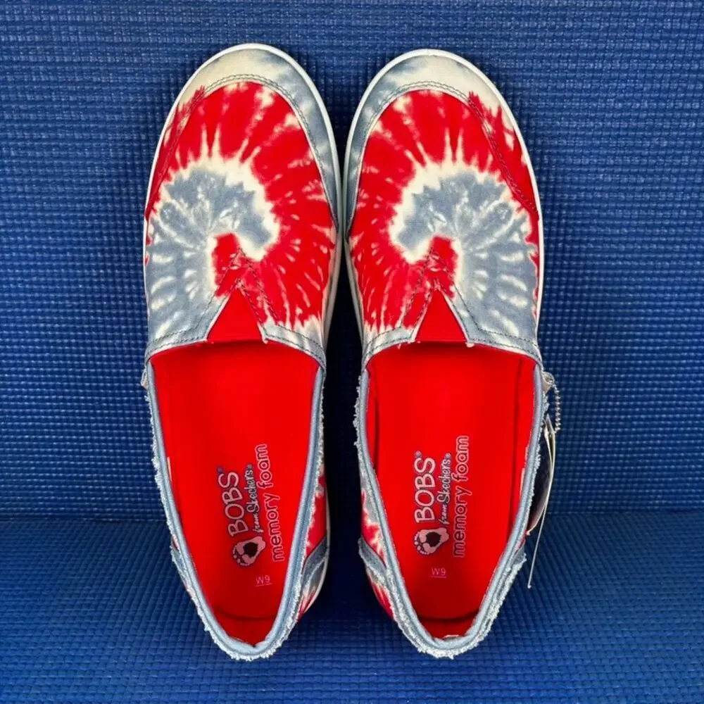 🔴 BOBS FROM SKECHERS PLUSH GRATEFUL DAY Women`s Size 9 Red Comfort Shoes 113150